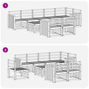 Udendørs sofagruppe 9 pcs Hvid 59 x 59 x 37 cm
