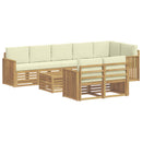 Udendørs sofagruppe 9 pcs Hvid og cremefarvet 59 x 59 x 37 cm