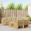 Udendørs sofagruppe 9 pcs Hvid og Beige 59 x 59 x 37 cm