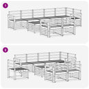 Udendørs sofagruppe 9 pcs Hvid 59 x 59 x 37 cm