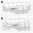 Udendørs sofagruppe 9 pcs Hvid og cremefarvet 59 x 59 x 37 cm