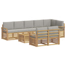 Udendørs sofagruppe 9 pcs Hvid og lysegrå 59 x 59 x 37 cm