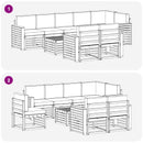 Udendørs sofagruppe 9 pcs Hvid og cremefarvet 59 x 59 x 37 cm