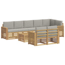 Udendørs sofagruppe 9 pcs Hvid og lysegrå 59 x 59 x 37 cm