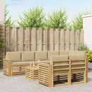 Udendørs sofagruppe 9 pcs Hvid og Beige 59 x 59 x 37 cm
