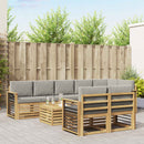 Udendørs sofagruppe 9 pcs Hvid og lysegrå 59 x 59 x 37 cm
