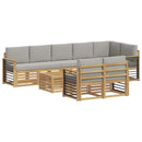 Udendørs sofagruppe 9 pcs Hvid og lysegrå 59 x 59 x 37 cm