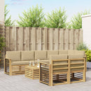 Udendørs sofagruppe 9 pcs Hvid og Beige 59 x 59 x 37 cm
