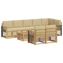 Udendørs sofagruppe 9 pcs Hvid og Beige 59 x 59 x 37 cm