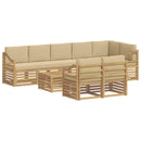 Udendørs sofagruppe 9 pcs Hvid og Beige 59 x 59 x 37 cm