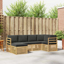 Udendørs sofagruppe 6 pcs Hvid og antracit Polyester