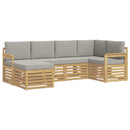 Udendørs sofagruppe 6 pcs Hvid og lysegrå 247 x 128,5 x 73 cm