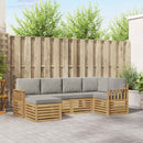 Udendørs sofagruppe 6 pcs Hvid og lysegrå 247 x 128,5 x 73 cm