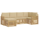 Udendørs sofagruppe 6 pcs Hvid og Beige 247 x 128,5 x 73 cm