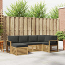 Udendørs sofagruppe 6 pcs Hvid og antracit Polyester