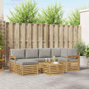 Udendørs sofagruppe 7 pcs Hvid og lysegrå 59 x 59 x 37 cm
