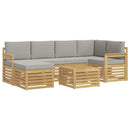 Udendørs sofagruppe 7 pcs Hvid og lysegrå 59 x 59 x 37 cm