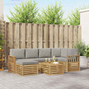 Udendørs sofagruppe 7 pcs Hvid og lysegrå 59 x 59 x 37 cm