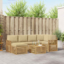 Udendørs sofagruppe 7 pcs Hvid og Beige 59 x 59 x 37 cm