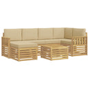 Udendørs sofagruppe 7 pcs Hvid og Beige 59 x 59 x 37 cm