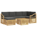 Udendørs sofagruppe 7 pcs Hvid og antracit Polyester