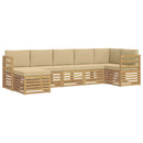 Udendørs sofagruppe 7 pcs Hvid og Beige