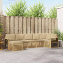 Udendørs sofagruppe 7 pcs Hvid og Beige