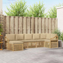 Udendørs sofagruppe 7 pcs Hvid og Beige