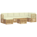 Udendørs sofagruppe 8 pcs Hvid og cremefarvet 59 x 59 x 37 cm