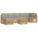 Udendørs sofagruppe 8 pcs Hvid og lysegrå 59 x 59 x 37 cm