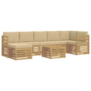 Udendørs sofagruppe 8 pcs Hvid og Beige 59 x 59 x 37 cm