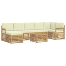 Udendørs sofagruppe 8 pcs Hvid og cremefarvet 59 x 59 x 37 cm