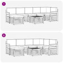 Udendørs sofagruppe 7 pcs Hvid Og Lys Grå 59 x 59 x 37 cm