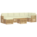 Udendørs sofagruppe 8 pcs Hvid og cremefarvet 59 x 59 x 37 cm