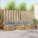 Udendørs sofagruppe 7 pcs Hvid Og Lys Grå 59 x 59 x 37 cm