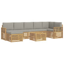 Udendørs sofagruppe 7 pcs Hvid Og Lys Grå 59 x 59 x 37 cm