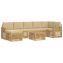 Udendørs sofagruppe 7 pcs Hvid og Beige 59 x 59 x 37 cm