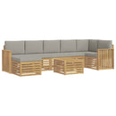 Udendørs sofagruppe 8 pcs Hvid og lysegrå 59 x 59 x 37 cm