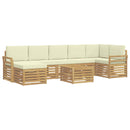 Udendørs sofagruppe 8 pcs Hvid og cremefarvet 59 x 59 x 37 cm