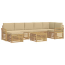 Udendørs sofagruppe 8 pcs Hvid og Beige 59 x 59 x 37 cm