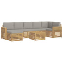Udendørs sofagruppe 8 pcs Hvid og lysegrå 59 x 59 x 37 cm
