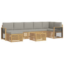 Udendørs sofagruppe 8 pcs Hvid og lysegrå 59 x 59 x 37 cm