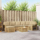 Udendørs sofagruppe 8 pcs Hvid og Beige 59 x 59 x 37 cm