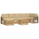 Udendørs sofagruppe 8 pcs Hvid og Beige 59 x 59 x 37 cm