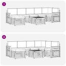 Udendørs sofagruppe 8 pcs Hvid og Beige 59 x 59 x 37 cm