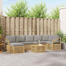 Udendørs sofagruppe 8 pcs Hvid og lysegrå 59 x 59 x 37 cm
