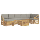 Udendørs sofagruppe 8 pcs Hvid og lysegrå 59 x 59 x 37 cm