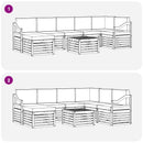 Udendørs sofagruppe 8 pcs Hvid og lysegrå 59 x 59 x 37 cm