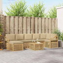 Udendørs sofagruppe 8 pcs Hvid og Beige 59 x 59 x 37 cm