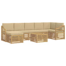 Udendørs sofagruppe 8 pcs Hvid og Beige 59 x 59 x 37 cm